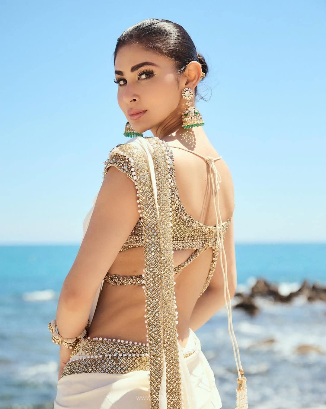 From Naagin to Glam Goddess: Mouni Roy’s Viral Saree Back View is Setting Trends
