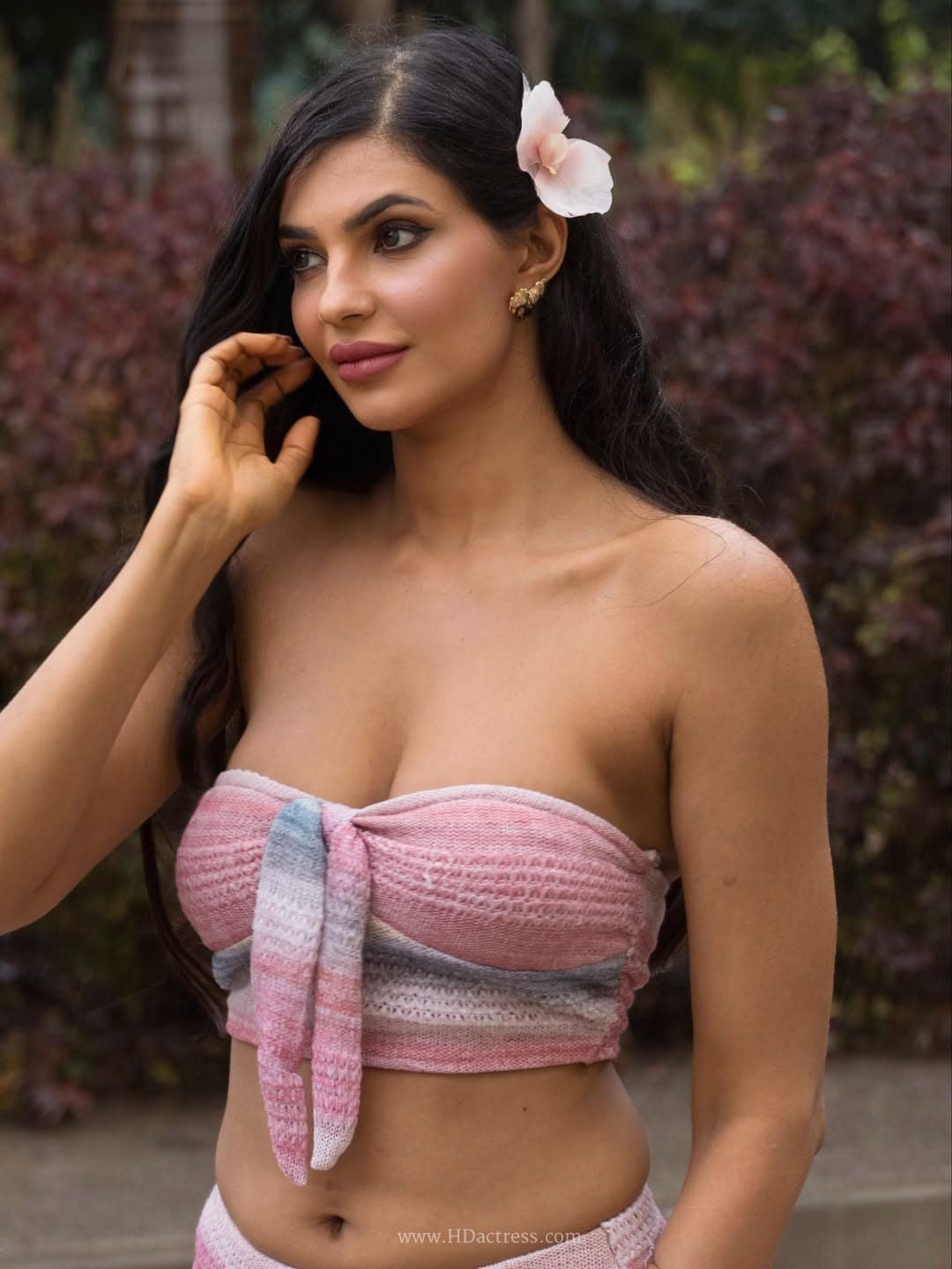 Manmeet Kaur Virk in pink ombre knit two-piece outfit