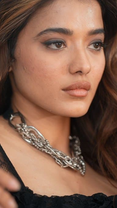 Close-up photoshoot of Ketika Sharma showcasing her flawless facial features and elegant makeup look.