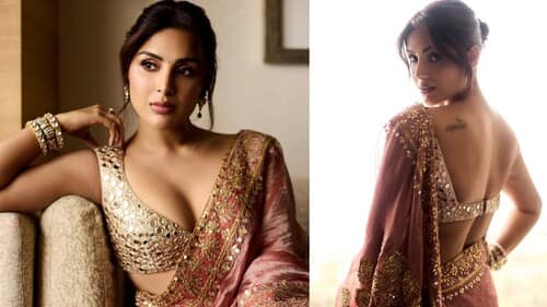 Samyuktha Menon Stuns in a Deep-Neck Sleeveless Saree – Elegance Redefined