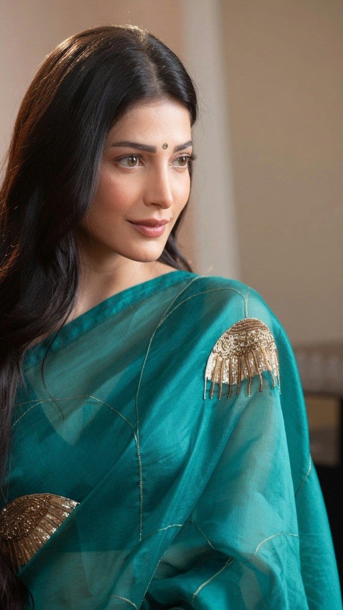 Shruti Haasan at her traditional best looks. ❤️ #ShrutiHaasan